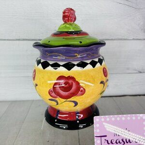 Certified International Sue Zipkin ROSE GARDEN Large 9" Lidded Ceramic Canister